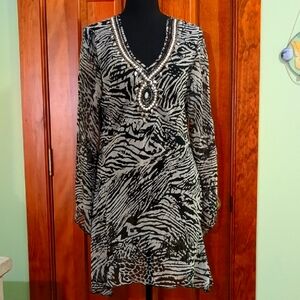 Double Decker Elegant Sheer Women's Dress/Tunic/Cover-up